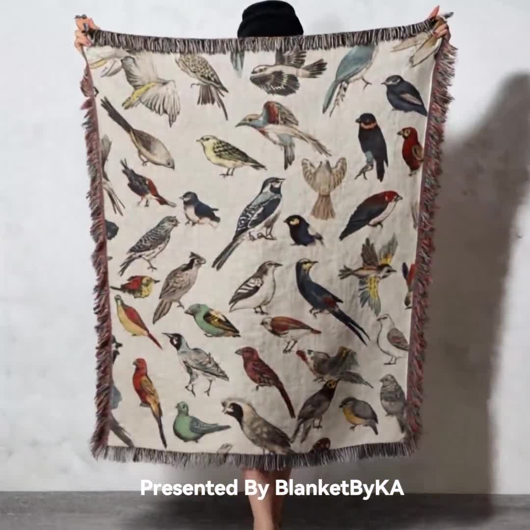 Tropical Beach Woven Blanket – 100% Cotton Coastal Throw With Palm
